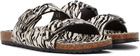 Saint Laurent Black & White Tiger Print Sandals