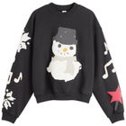 SKIMS Women's x CPFM Cotton Fleece Classic Crewneck in Onyx Snowman Print