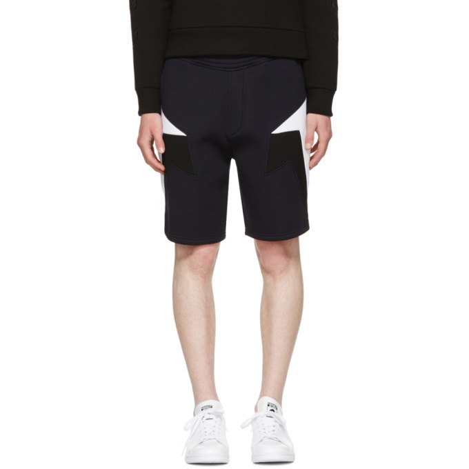 Photo: Neil Barrett Navy Tricolor Modernist Shorts