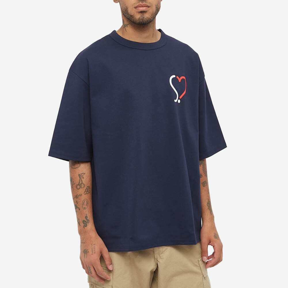 SOPHNET. Men's SOPHNET S Heart Logo T-Shirt in Navy SOPHNET.