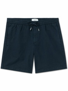 Mr P. - Straight-Leg Cotton and Linen-Blend Drawstring Shorts - Blue