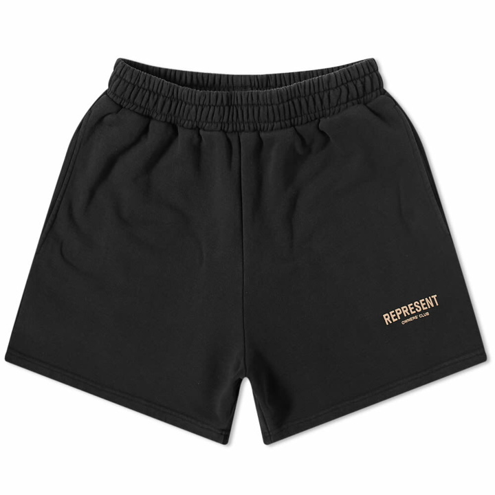 Photo: Represent Owners Club Jersey Shorts in Off Black
