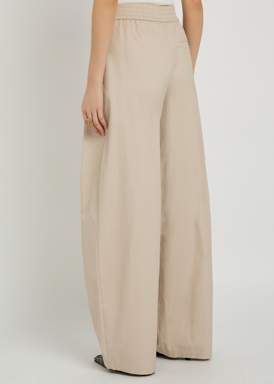 Emporio Armani Pleated Cotton-poplin Trousers Light Brown