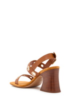 Chloe Janis 80 Eyelet-embellished Leather Sandals Brown