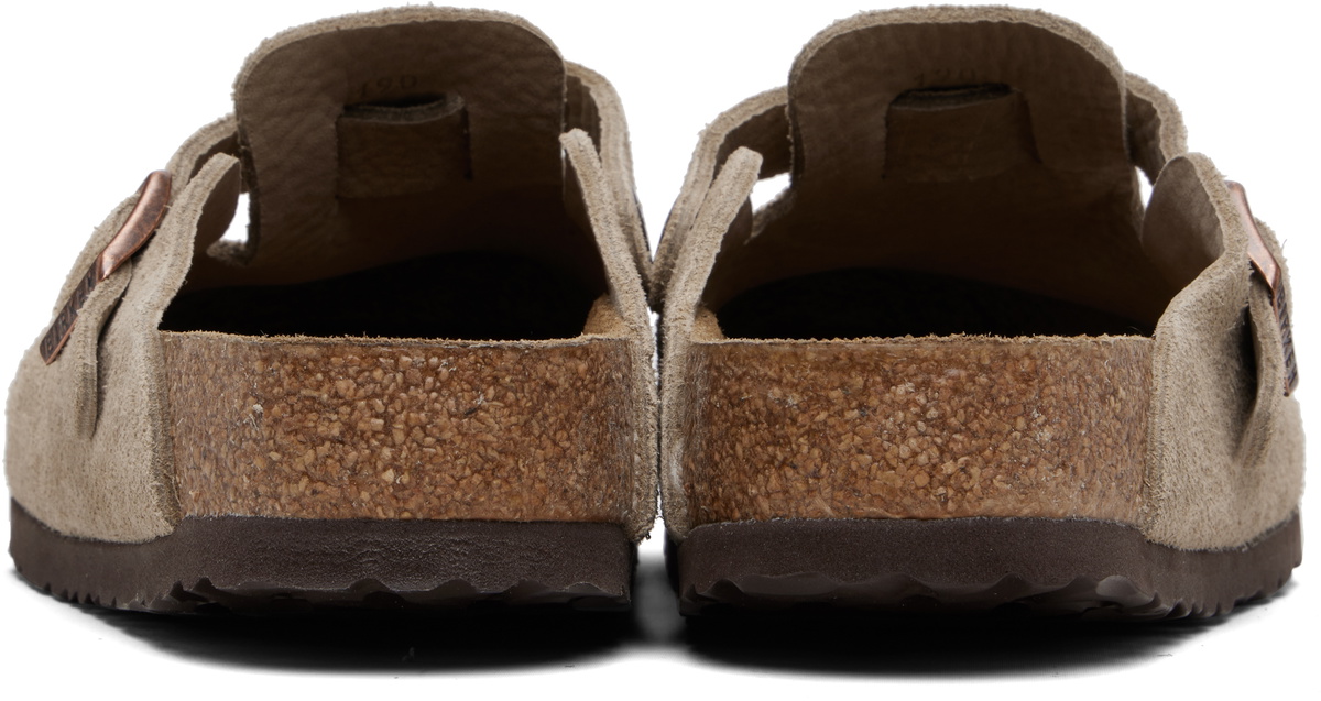 Birkenstock Taupe Regular Boston Soft Footbed Slip-on Loafers