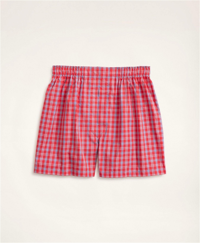 Photo: Brooks Brothers Men's Check Boxers | Red