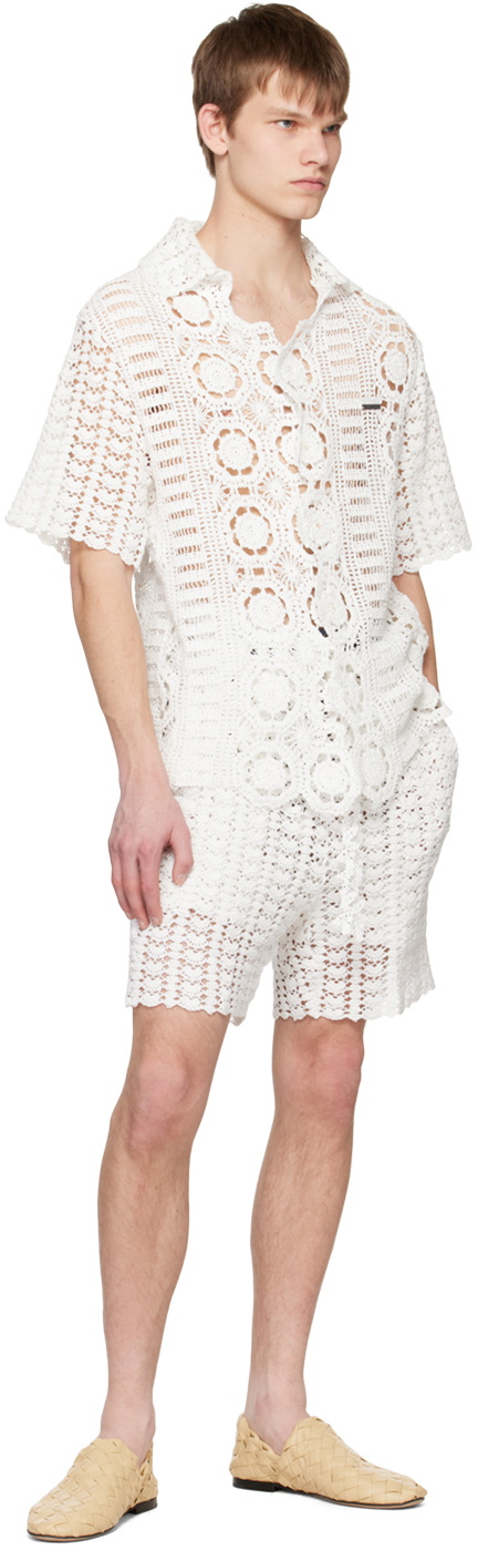 young n sang White Scalloped Shirt