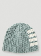 4 Bar Knit Beanie Hat in Green