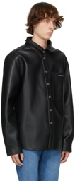 Axel Arigato Black Faux-Leather Thames Overshirt