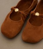 Loewe Pebble Soft suede Mary Jane flats