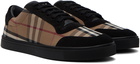 Burberry Brown & Black Vintage Check Sneakers