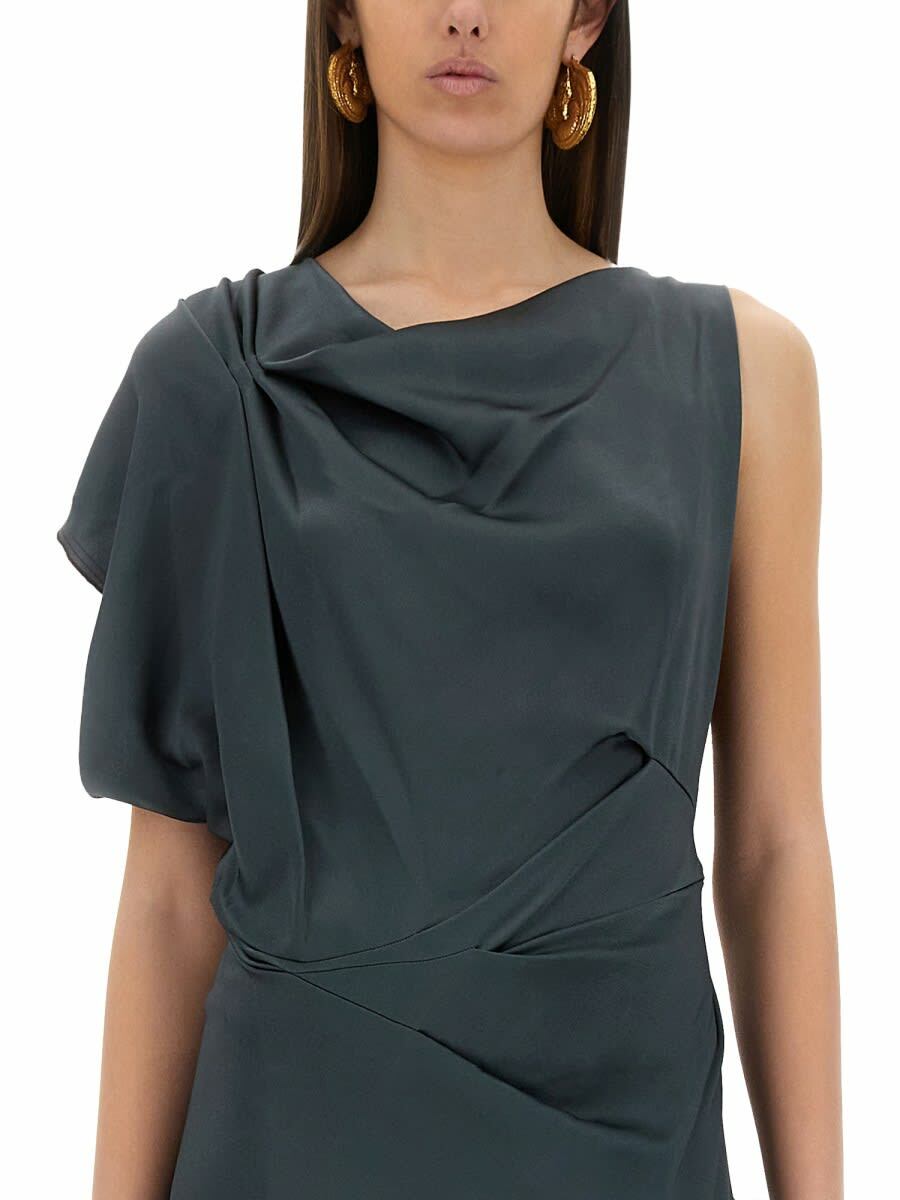 Victoria Beckham Asymmetrical Draped Midi Dress Victoria Beckham