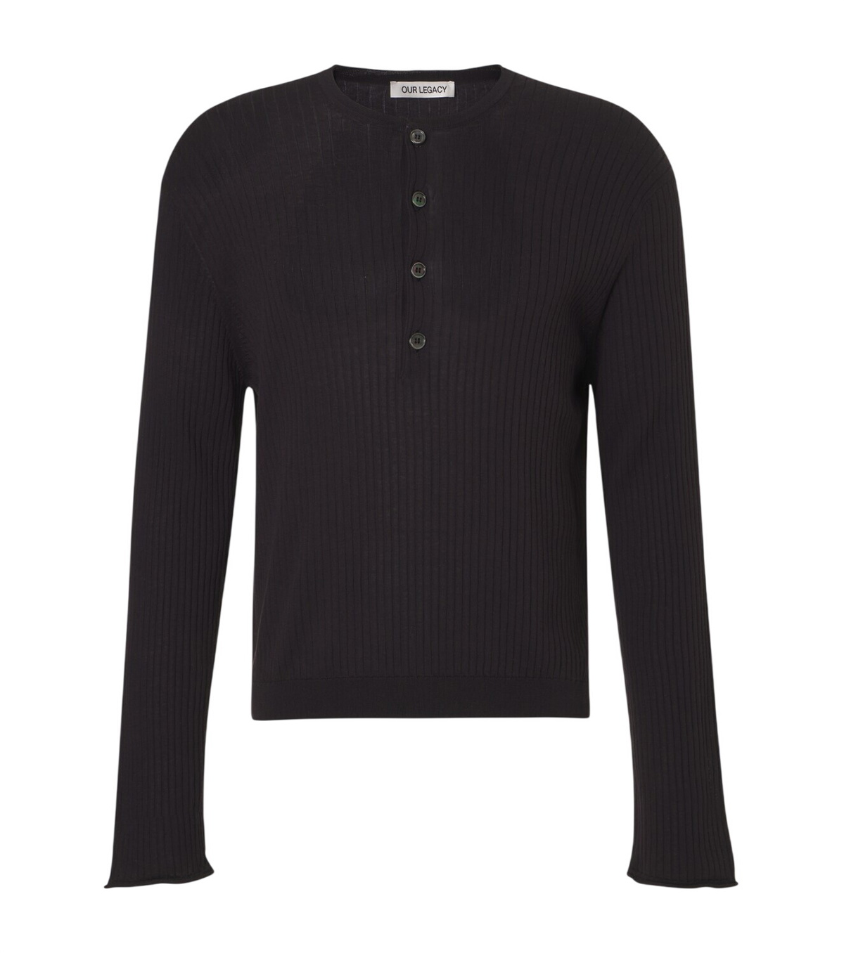 Our Legacy Fine Henley ribbed-knit cotton sweater Our Legacy