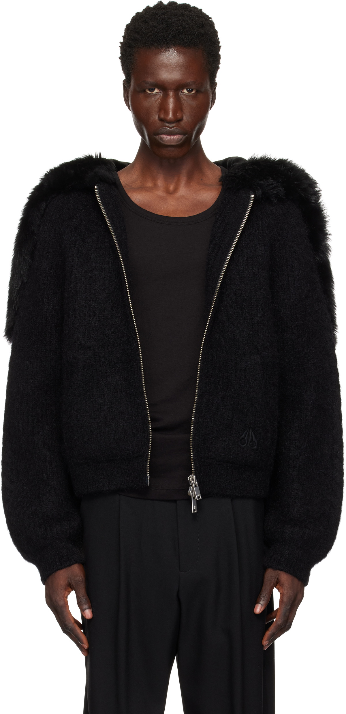 Moose Knuckles Black CJ Split Hoodie Moose Knuckles