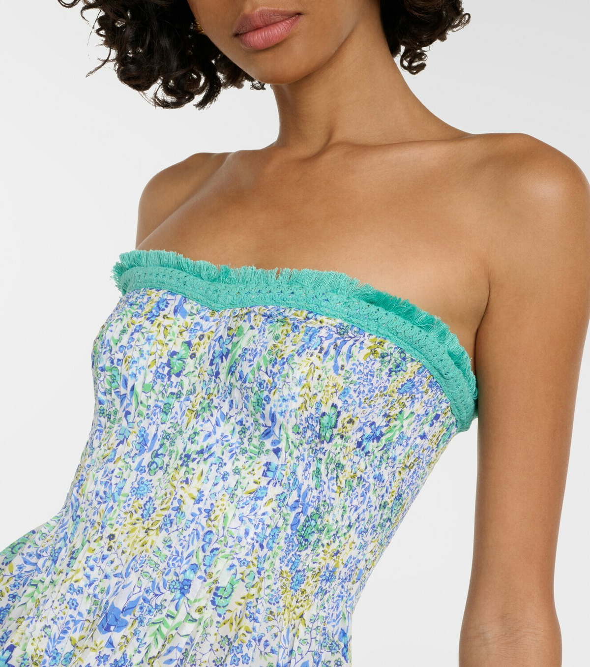 knee length dresses for ladies Kristen Pink Floral Bandeau-Neck Mini Dress  Club L London