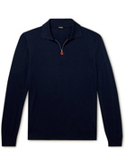 Kiton - Cashmere and Silk-Blend Half-Zip Polo Shirt - Blue