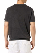 MC2 Saint Barth Black Buttonless Knitted Polo Shirt Sloan With Vintage Treatment