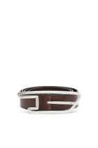 Diesel 3cm leather belt with D-logo buckle - Belts - Unisex - Brown