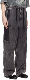 Maison MIHARA YASUHIRO Black Cotton Satin Cargo Pants