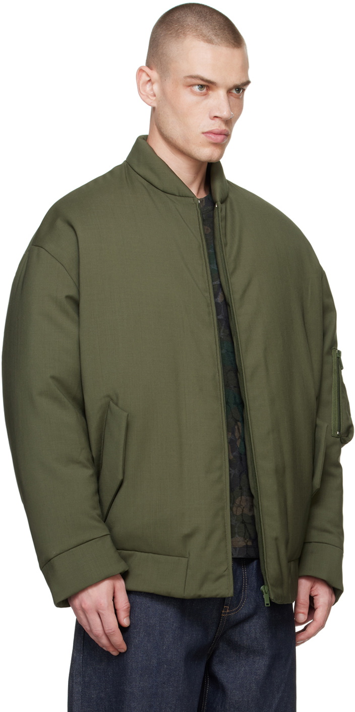 Valentino Khaki Oversized Down Bomber Jacket Valentino