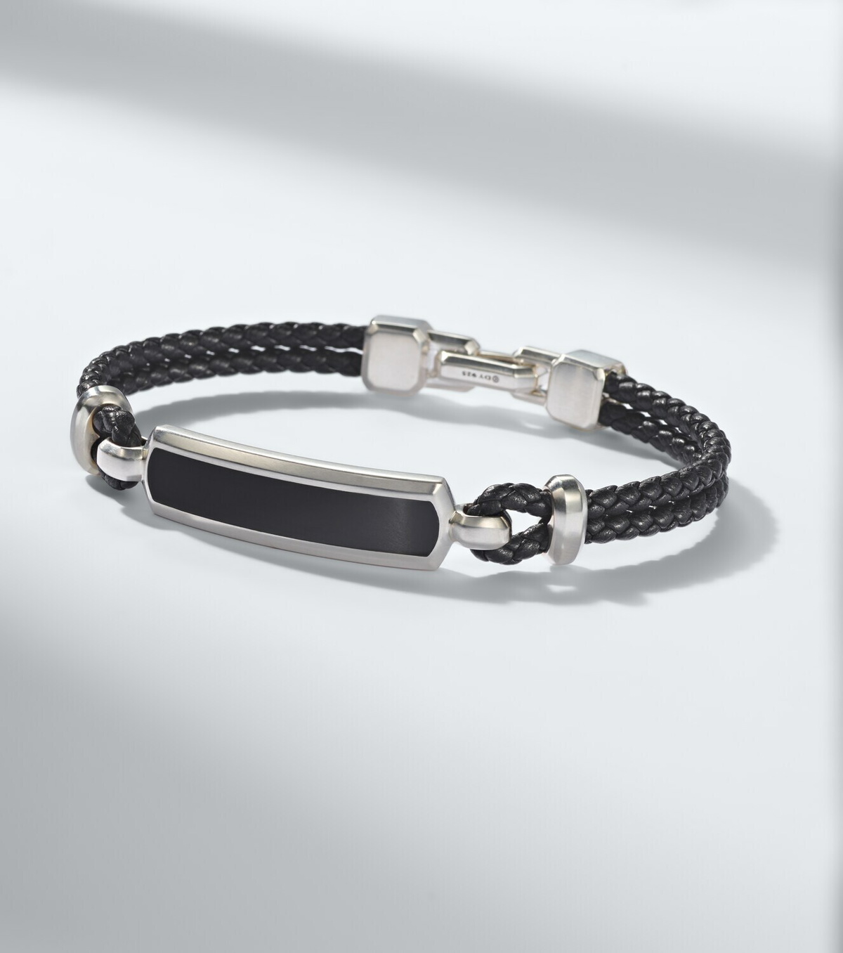David Yurman Streamline® sterling silver and leather bracelet with onyx