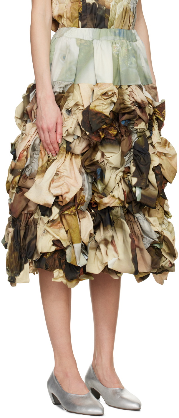 Comme des Garçons Multicolor Ruched Midi Skirt