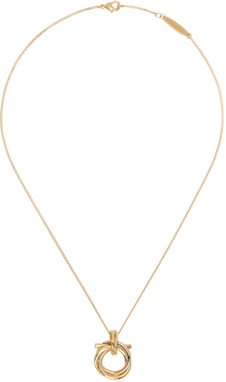 Ferragamo Gold Gancini Pendant Necklace