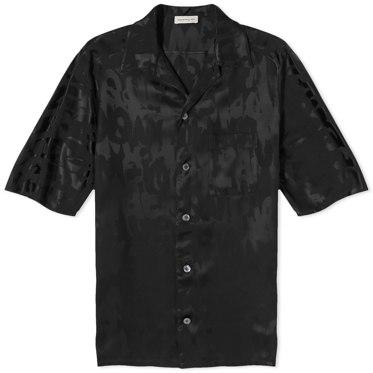 ★alexander mcqueen★ Graffiti Logo Short Sleeve Shirt Black Alexander McQueen Men's Graffiti Logo Short Sleeve Shirt in