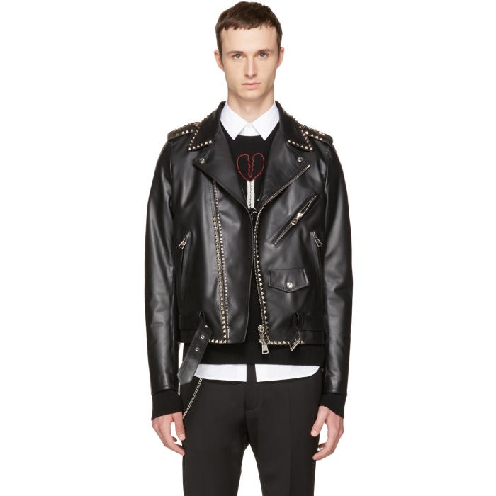 Photo: Valentino Black Rockstud Untitled 20 Leather Jacket 
