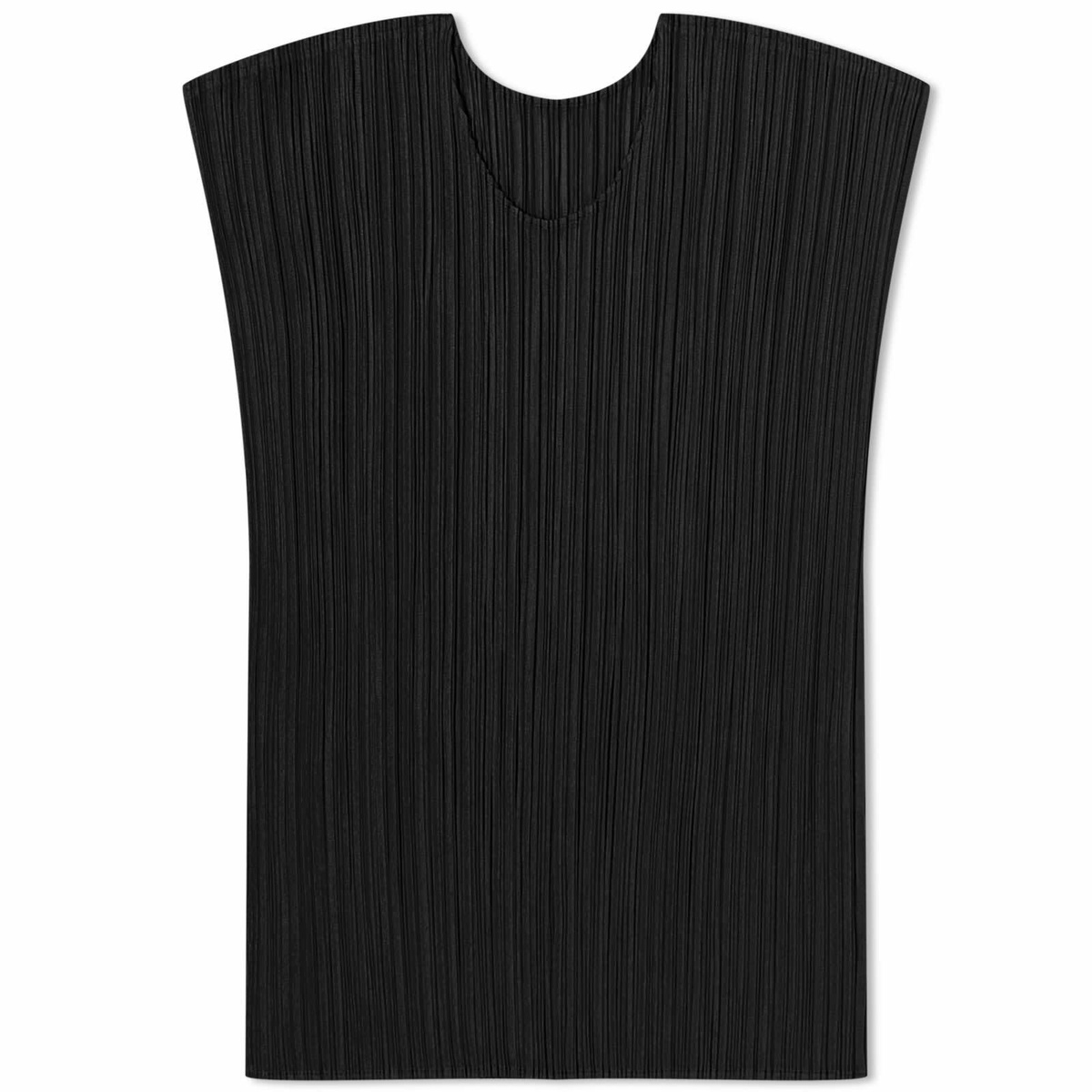 PLEATS PLEASE ISSEY  Embroidered hem Sleeveless Cut tops PP73-JK571 Brown 4
