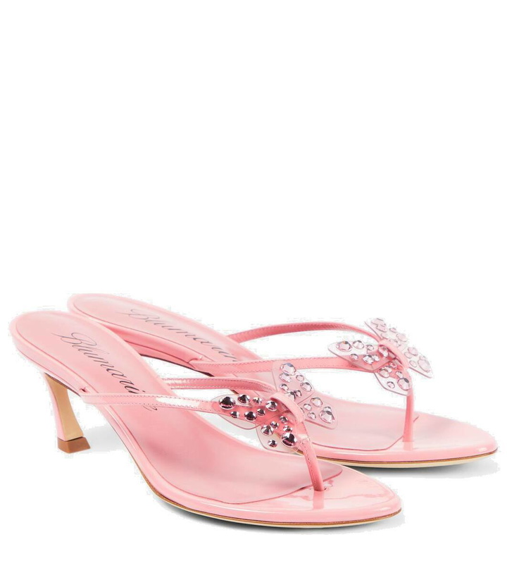 Photo: Blumarine Butterfly 55 leather thong sandals