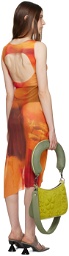 Paula Canovas Del Vas Orange Cutout Midi Dress