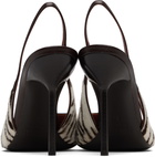 Paris Texas Off-White & Brown Lidia Slingback Heels