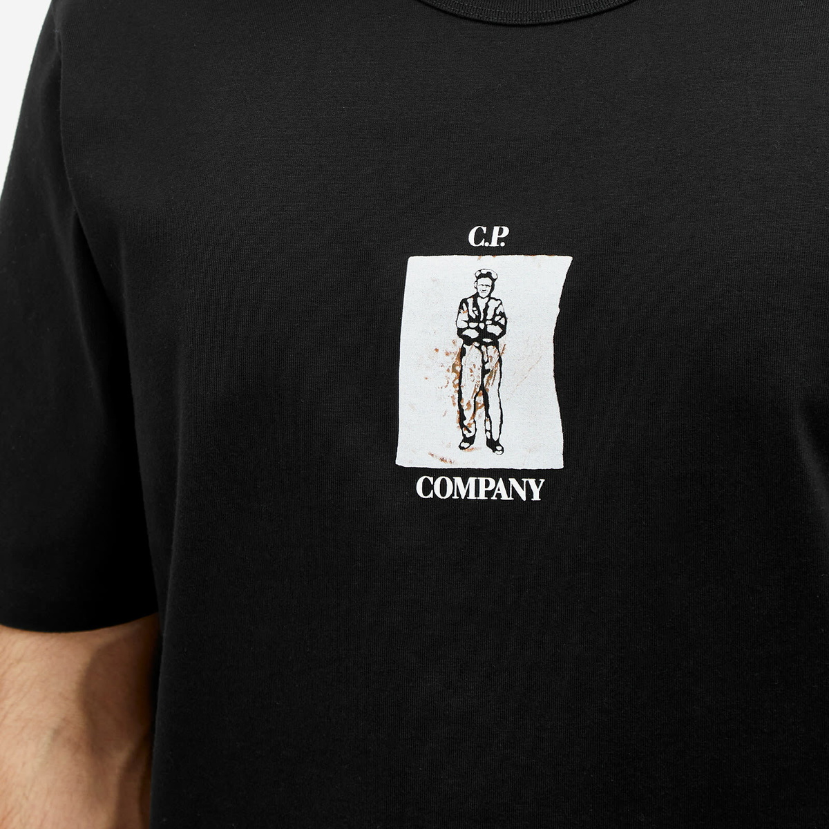 C.P. Company Men's 30/2 Mercerized Jersey Twisted Graphic T-Shirt