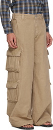 ERL Beige Logo Patch Cargo Pants