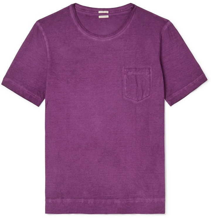 Photo: Massimo Alba - Panarea Garment-Dyed Cotton-Jersey T-Shirt - Purple