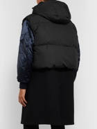 Givenchy - Panelled Quilted Shell, Satin and Wool Hooded Coat - Black