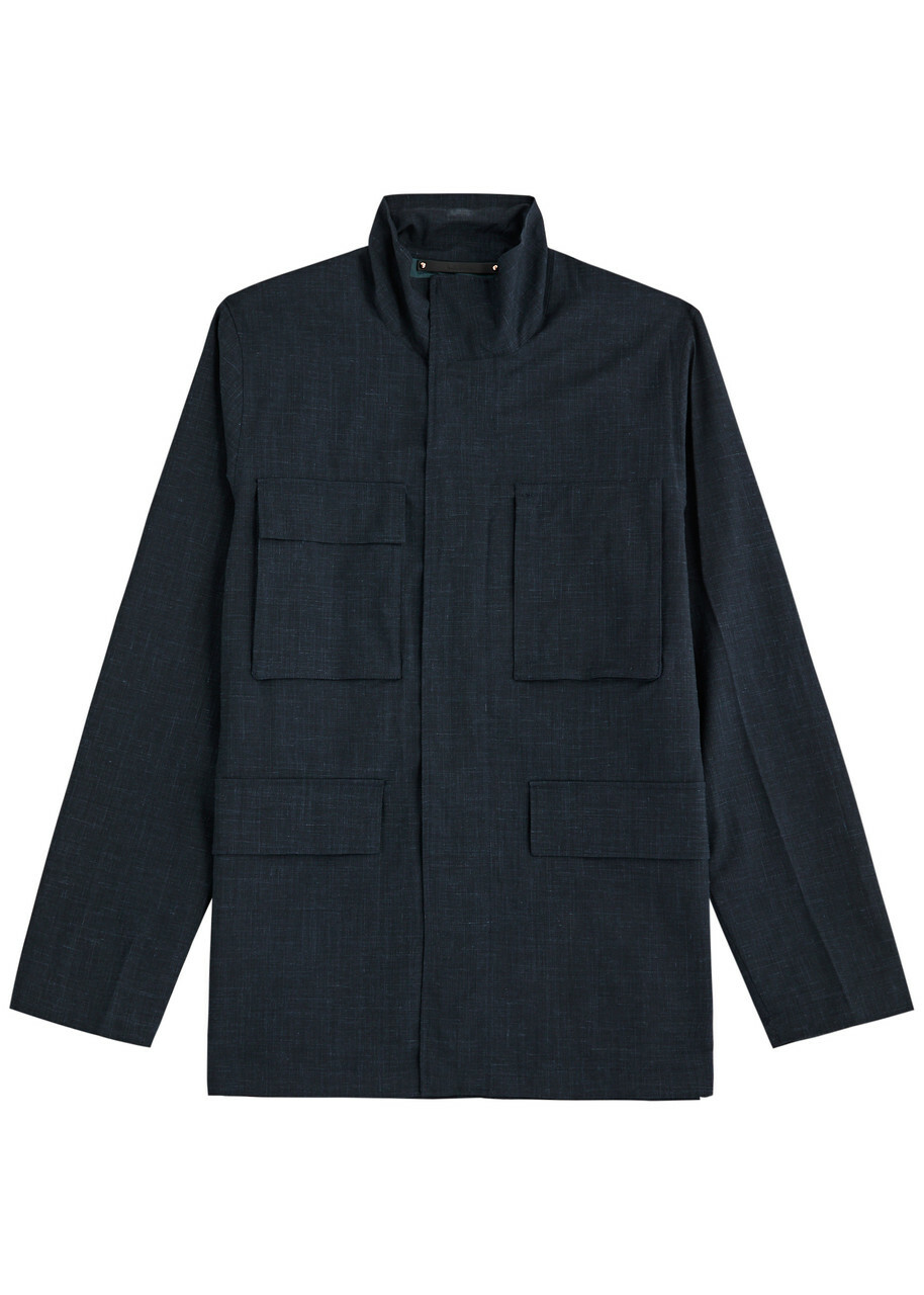 ジャケット・アウター PAUL SMITH High-Neck Urban Wool Coat Paul Smith Wool-blend Jacket Navy Paul Smith