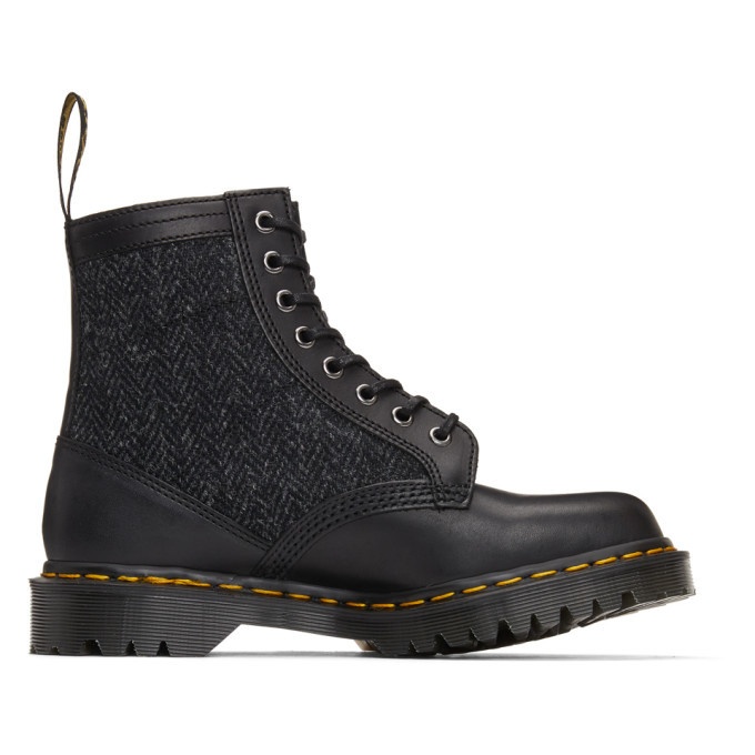 Photo: Dr. Martens Black Made In England Harris Tweed Edition 1460 Boots