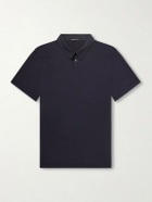 James Perse - Luxe Lotus Cotton-Jersey Polo Shirt - Blue