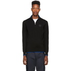 Kenzo Black Wool Tiger Crest Half-Zip Jumper Sweater