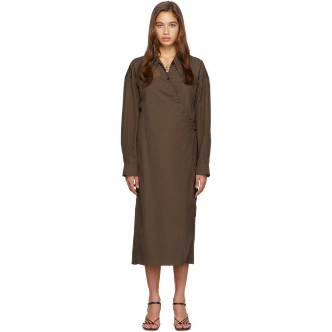 Lemaire Brown New Twisted Dress Lemaire