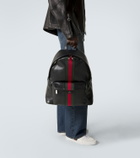 Gucci Web Stripe leather backpack