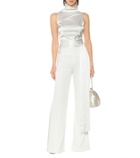 Galvan High-rise wide-leg crêpe pants