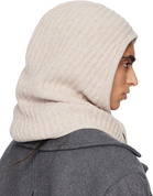 GANNI Beige Wool Mix Balaclava