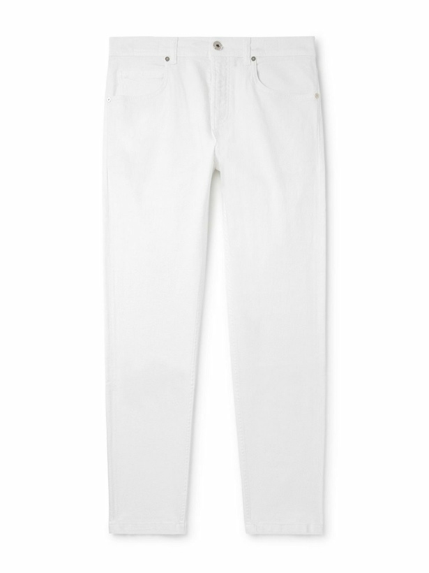 Photo: Eleventy - Slim-Fit Straight-Leg Jeans - White