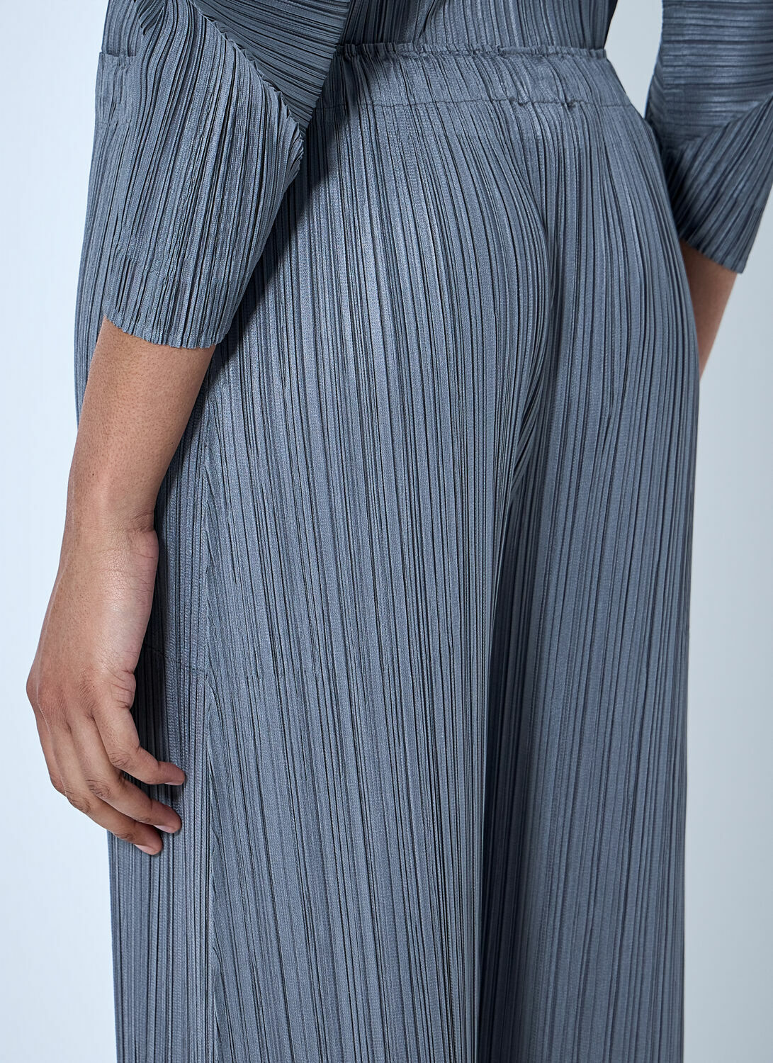 Pleats Please Issey Miyake Pleated Wide-Leg Trousers