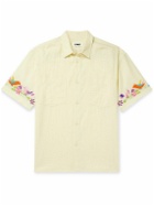 YMC - Mitchum Embroidered Cotton and Linen-Blend Shirt - White