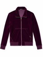 TOM FORD - Cotton-Blend Velour Track Jacket - Purple