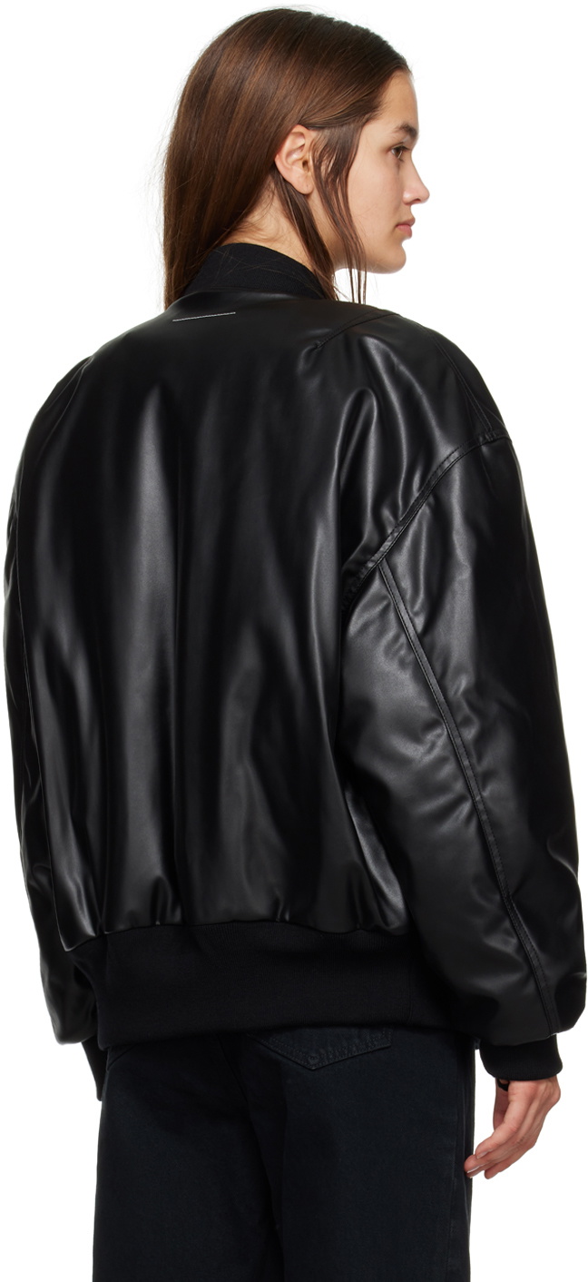 Mm6 Maison Margiela Faux Leather Bomber Jacket